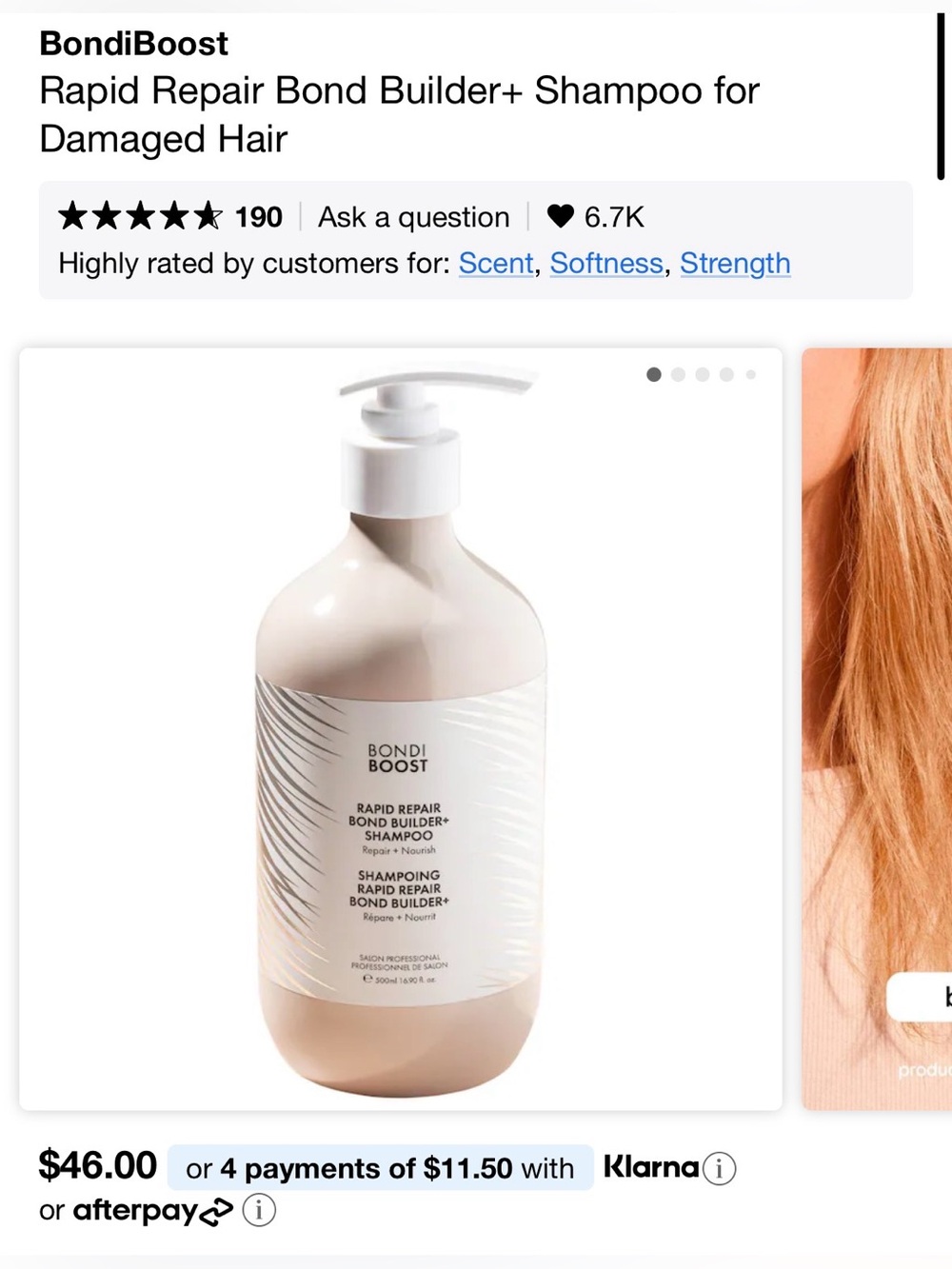Bondi Boost Rapid Repair Bond Builder+ Shampoo and Conditioner